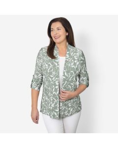 Printed Crinkle Mock Twinset