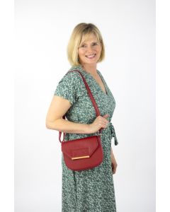 Red Engraved Logo Handbag