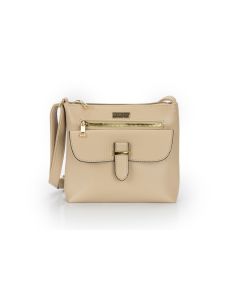 Cream Handbag with Quilted Flap                  