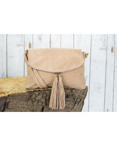 Suedette Handbag with Tassels