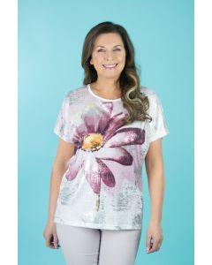 Flower Foil Print Top