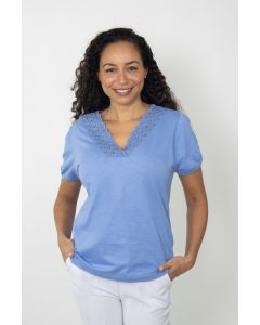 Lace V-Neck Cotton Top