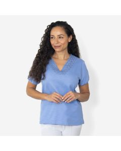 Lace V-Neck Cotton Top