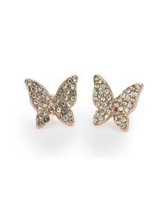 Rose Gold Tone Butterfly Stud Earrings