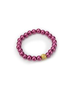 Stretch Bead Bracelet - Raspberry