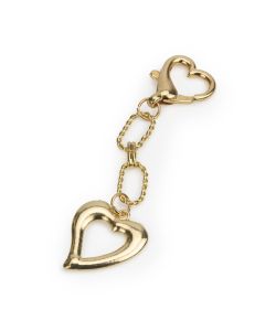 Heart Bag Charm Gold Tone